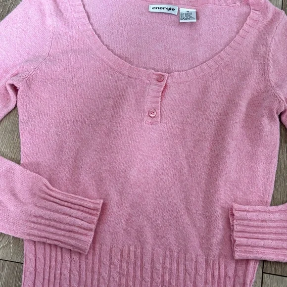 Energie Pink Knit Scoop-Neck Top - Picture 2 of 3